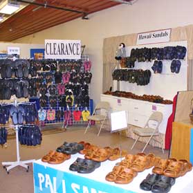 Happy Feet with Pali Hawaii sandals are soft whipped rubber sandals, the soft rubber molds to your feet in the blue building at the Walnut Creek Amish Flea Market in Ohio